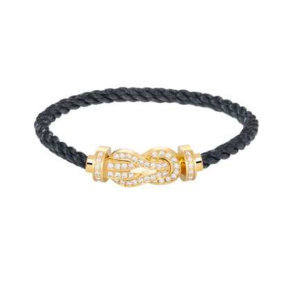 [Royal Jewelry]CHANCE LARGE 8 FIGURE BUCKLE FULLDIAMOND BRACELET GOLD