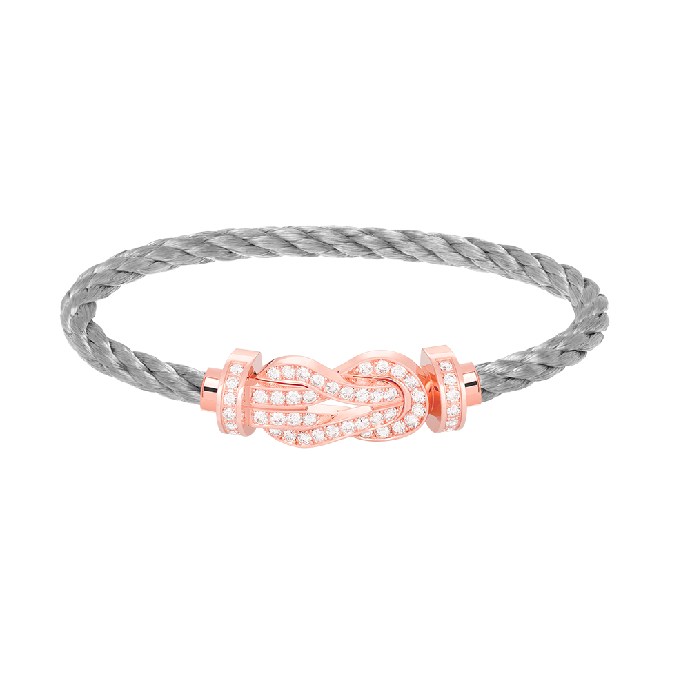 [Royal Jewelry]CHANCE LARGE 8 FIGURE BUCKLE FULL DIAMOND BRACELET ROSE GOLD