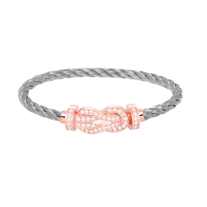 [Royal Jewelry]CHANCE LARGE 8 FIGURE BUCKLE FULL DIAMOND BRACELET ROSE GOLD