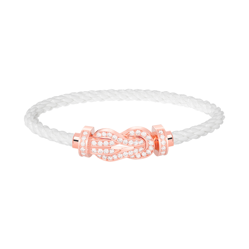 [Royal Jewelry]CHANCE LARGE 8 FIGURE BUCKLE FULL DIAMOND BRACELET ROSE GOLD
