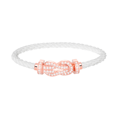 [Royal Jewelry]CHANCE LARGE 8 FIGURE BUCKLE FULL DIAMOND BRACELET ROSE GOLD