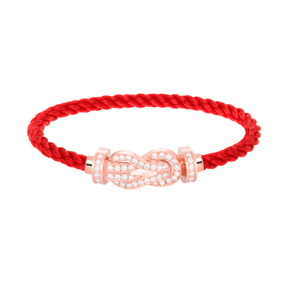 [Royal Jewelry]CHANCE LARGE 8 FIGURE BUCKLE FULL DIAMOND BRACELET ROSE GOLD