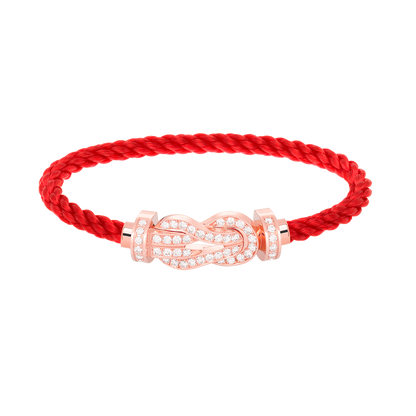 [Royal Jewelry]CHANCE LARGE 8 FIGURE BUCKLE FULL DIAMOND BRACELET ROSE GOLD