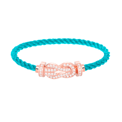 [Royal Jewelry]CHANCE LARGE 8 FIGURE BUCKLE FULL DIAMOND BRACELET ROSE GOLD