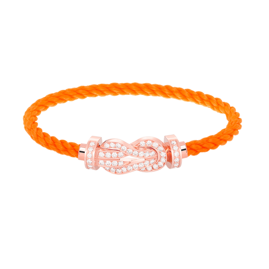 [Royal Jewelry]CHANCE LARGE 8 FIGURE BUCKLE FULL DIAMOND BRACELET ROSE GOLD