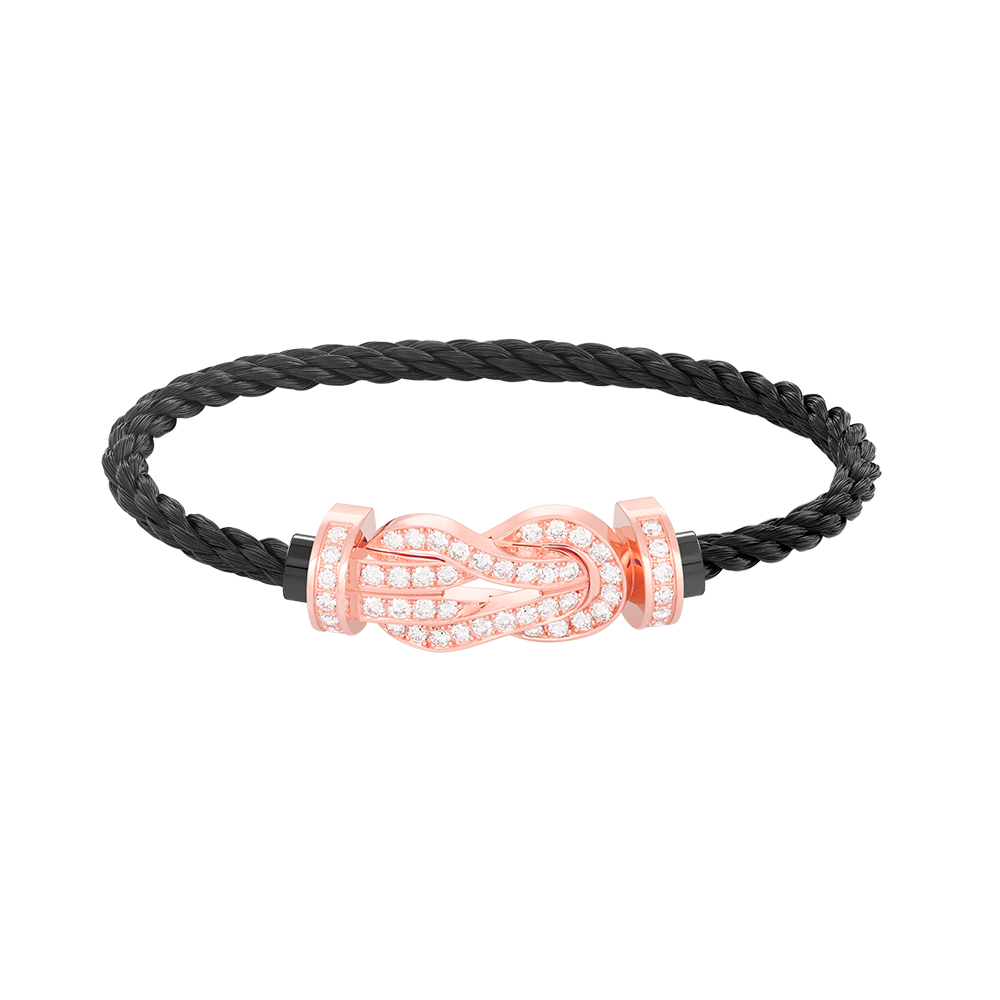 [Royal Jewelry]CHANCE LARGE 8 FIGURE BUCKLE FULL DIAMOND BRACELET ROSE GOLD