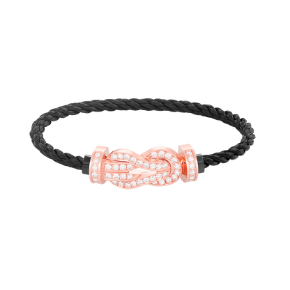 [Royal Jewelry]CHANCE LARGE 8 FIGURE BUCKLE FULL DIAMOND BRACELET ROSE GOLD