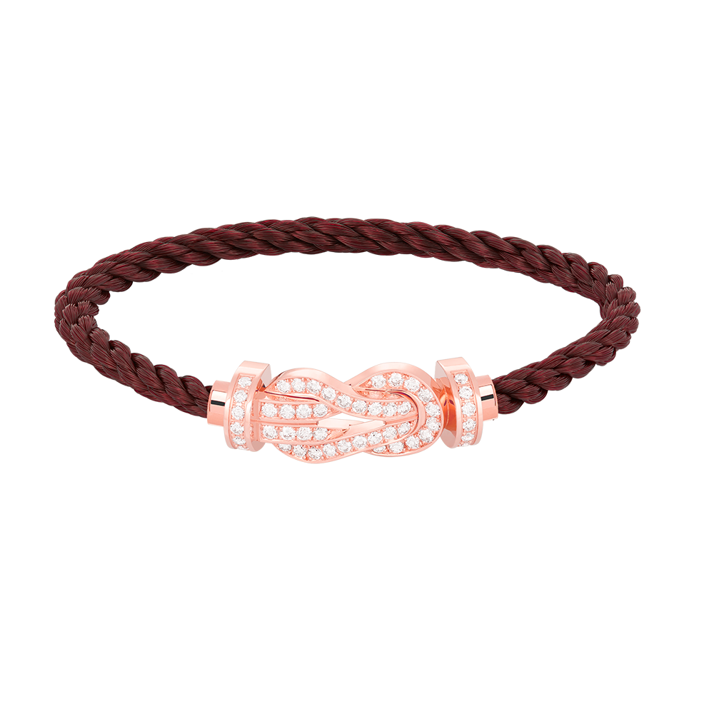 [Royal Jewelry]CHANCE LARGE 8 FIGURE BUCKLE FULL DIAMOND BRACELET ROSE GOLD