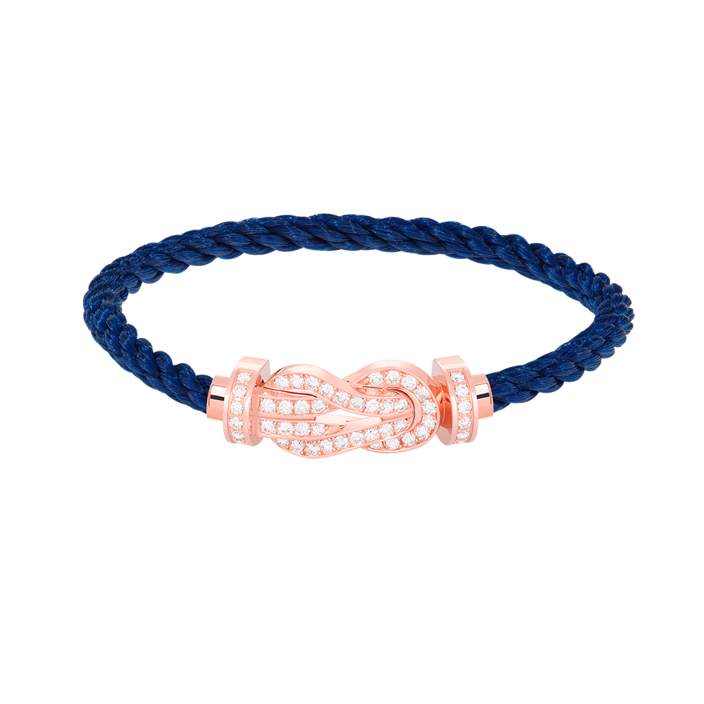 [Royal Jewelry]CHANCE LARGE 8 FIGURE BUCKLE FULL DIAMOND BRACELET ROSE GOLD