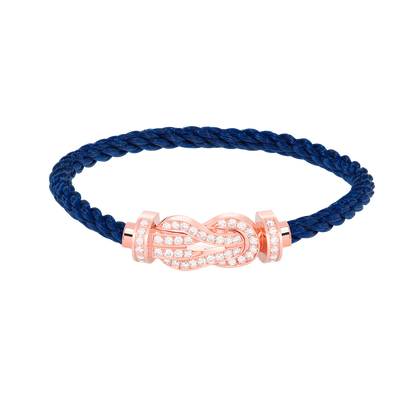 [Royal Jewelry]CHANCE LARGE 8 FIGURE BUCKLE FULL DIAMOND BRACELET ROSE GOLD