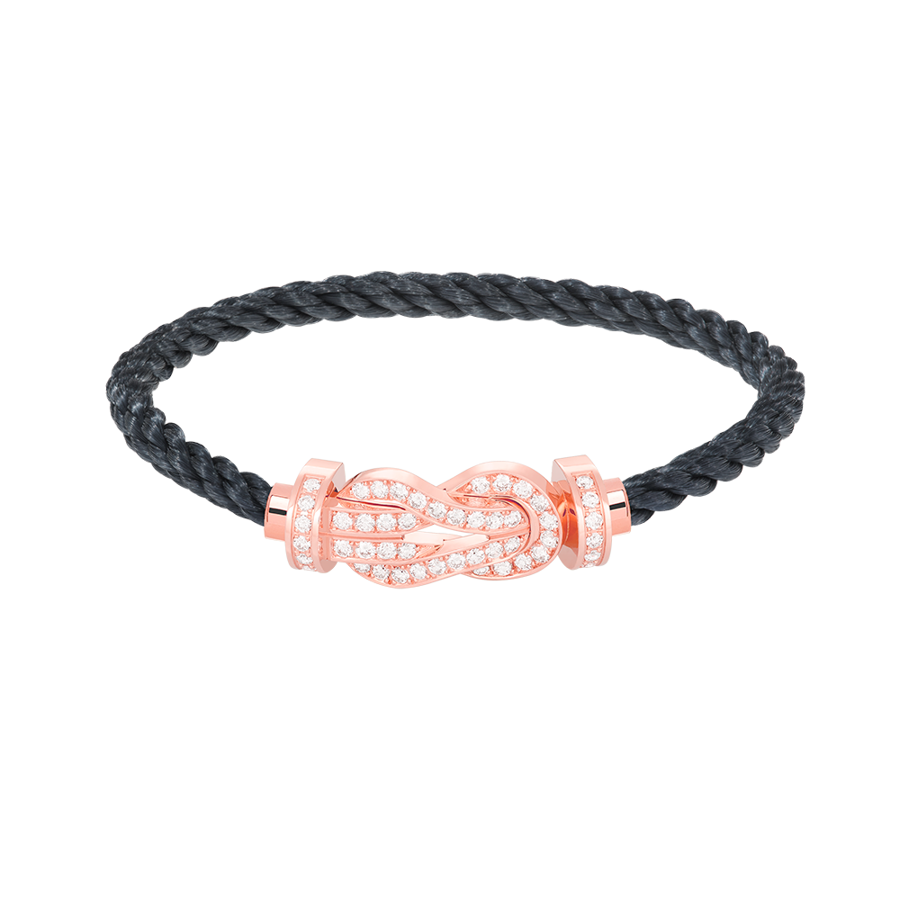 [Royal Jewelry]CHANCE LARGE 8 FIGURE BUCKLE FULL DIAMOND BRACELET ROSE GOLD