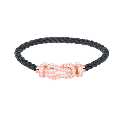[Royal Jewelry]CHANCE LARGE 8 FIGURE BUCKLE FULL DIAMOND BRACELET ROSE GOLD