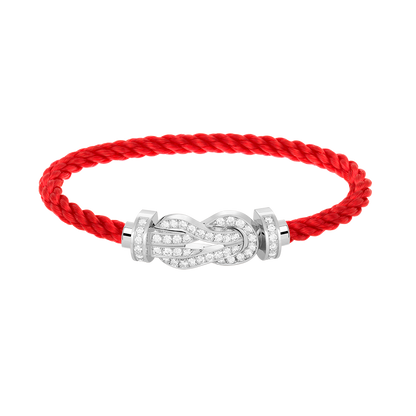 [Royal Jewelry]CHANCE LARGE 8 FIGURE BUCKLE FULL DIAMOND BRACELET SILVER