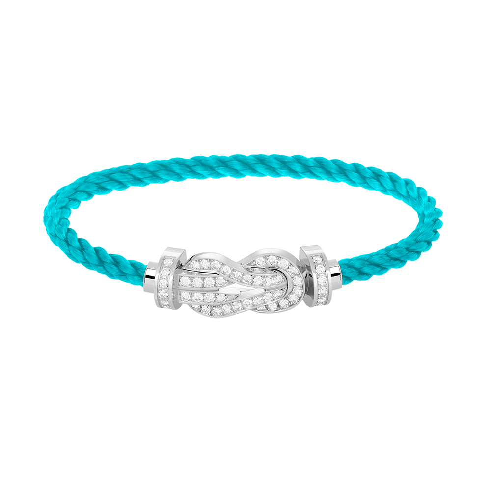 [Royal Jewelry]CHANCE LARGE 8 FIGURE BUCKLE FULL DIAMOND BRACELET SILVER