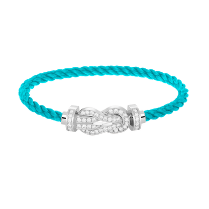 [Royal Jewelry]CHANCE LARGE 8 FIGURE BUCKLE FULL DIAMOND BRACELET SILVER