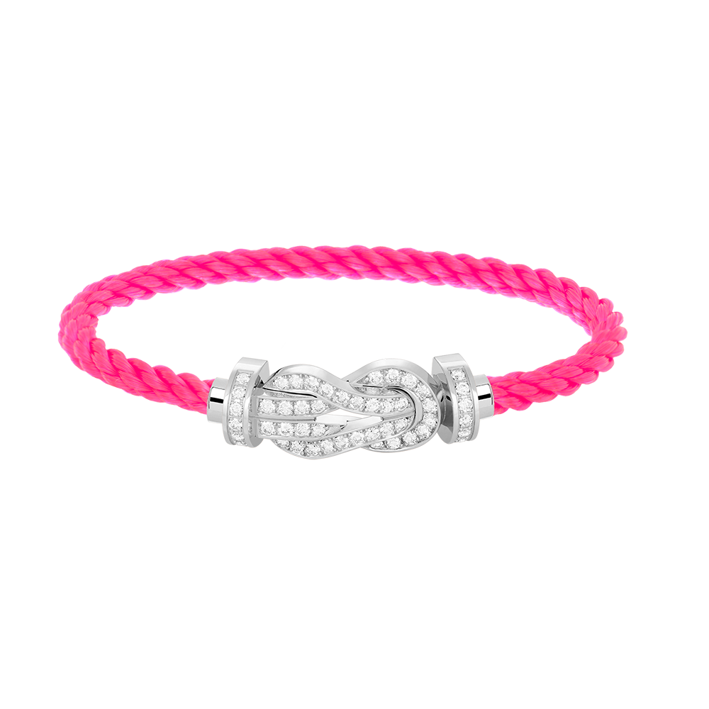 [Royal Jewelry]CHANCE LARGE 8 FIGURE BUCKLE FULL DIAMOND BRACELET SILVER