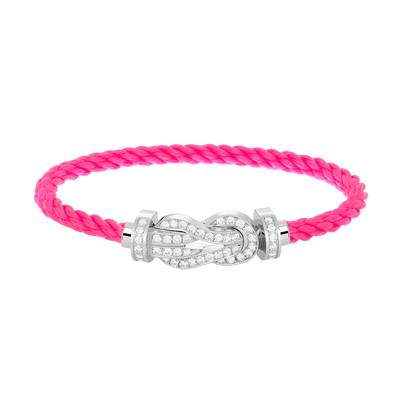 [Royal Jewelry]CHANCE LARGE 8 FIGURE BUCKLE FULL DIAMOND BRACELET SILVER
