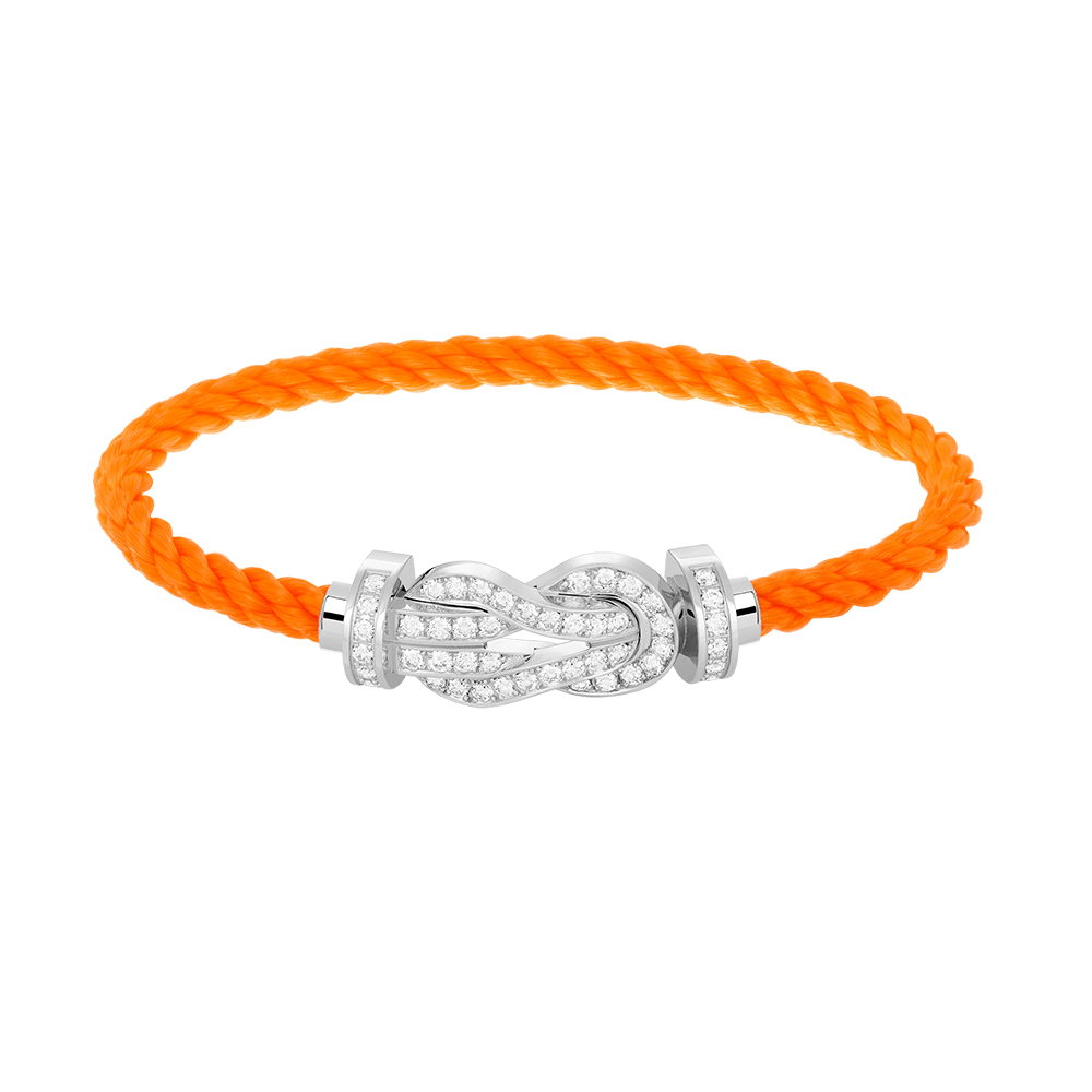 [Royal Jewelry]CHANCE LARGE 8 FIGURE BUCKLE FULL DIAMOND BRACELET SILVER