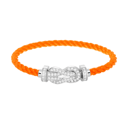 [Royal Jewelry]CHANCE LARGE 8 FIGURE BUCKLE FULL DIAMOND BRACELET SILVER