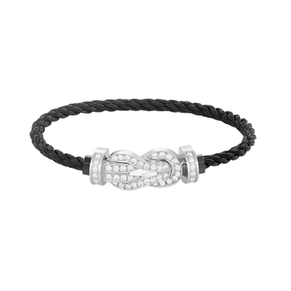 [Royal Jewelry]CHANCE LARGE 8 FIGURE BUCKLE FULL DIAMOND BRACELET SILVER