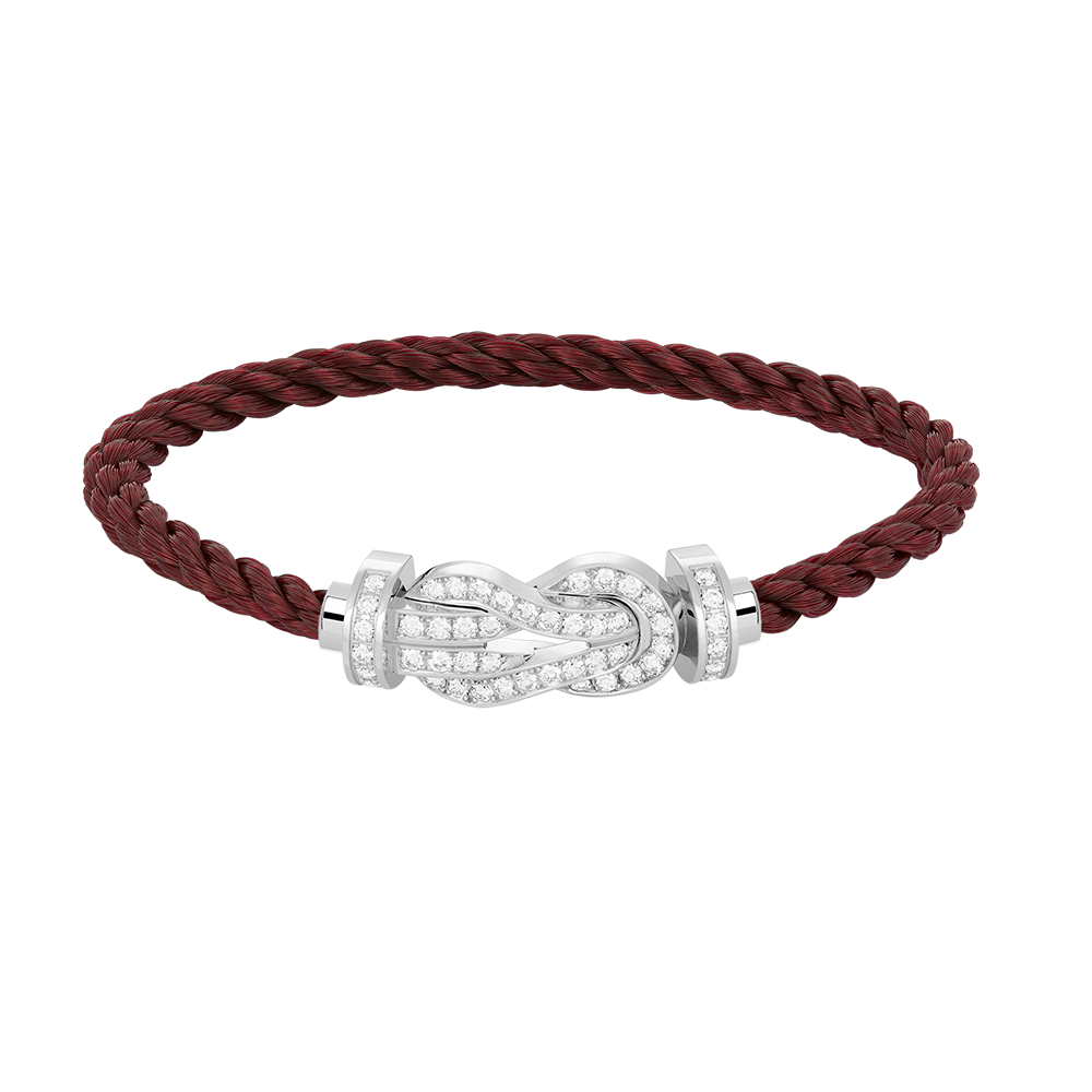 [Royal Jewelry]CHANCE LARGE 8 FIGURE BUCKLE FULL DIAMOND BRACELET SILVER