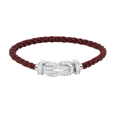 [Royal Jewelry]CHANCE LARGE 8 FIGURE BUCKLE FULL DIAMOND BRACELET SILVER