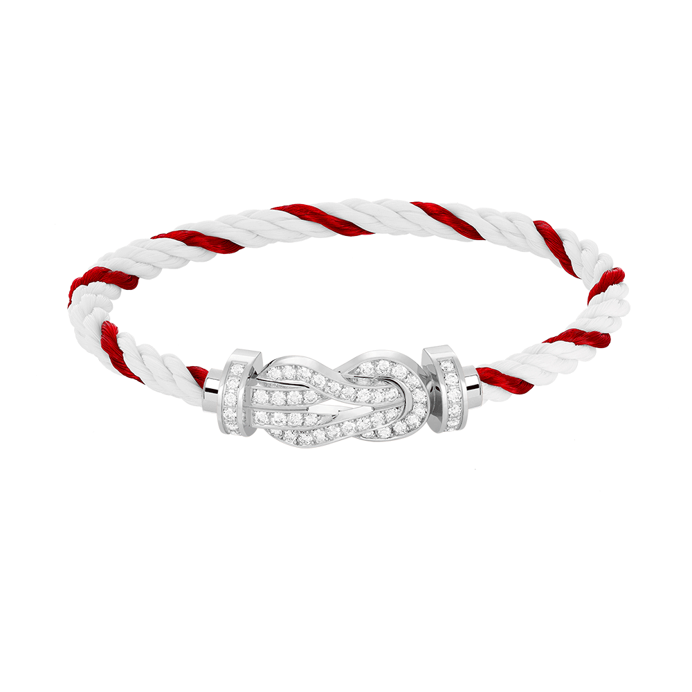 [Royal Jewelry]CHANCE LARGE 8 FIGURE BUCKLE FULL DIAMOND BRACELET SILVER
