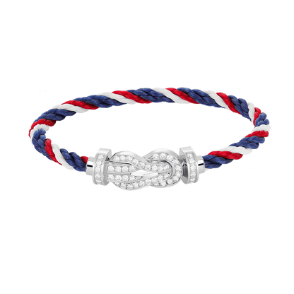 [Royal Jewelry]CHANCE LARGE 8 FIGURE BUCKLE FULL DIAMOND BRACELET SILVER