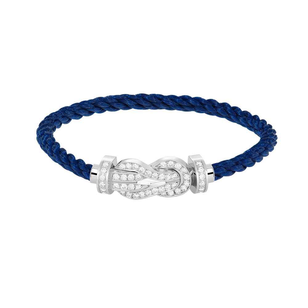 [Royal Jewelry]CHANCE LARGE 8 FIGURE BUCKLE FULL DIAMOND BRACELET SILVER