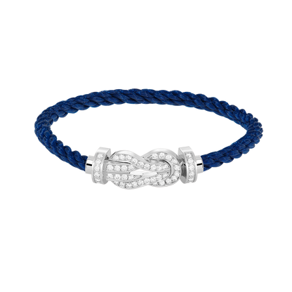 [Royal Jewelry]CHANCE LARGE 8 FIGURE BUCKLE FULL DIAMOND BRACELET SILVER