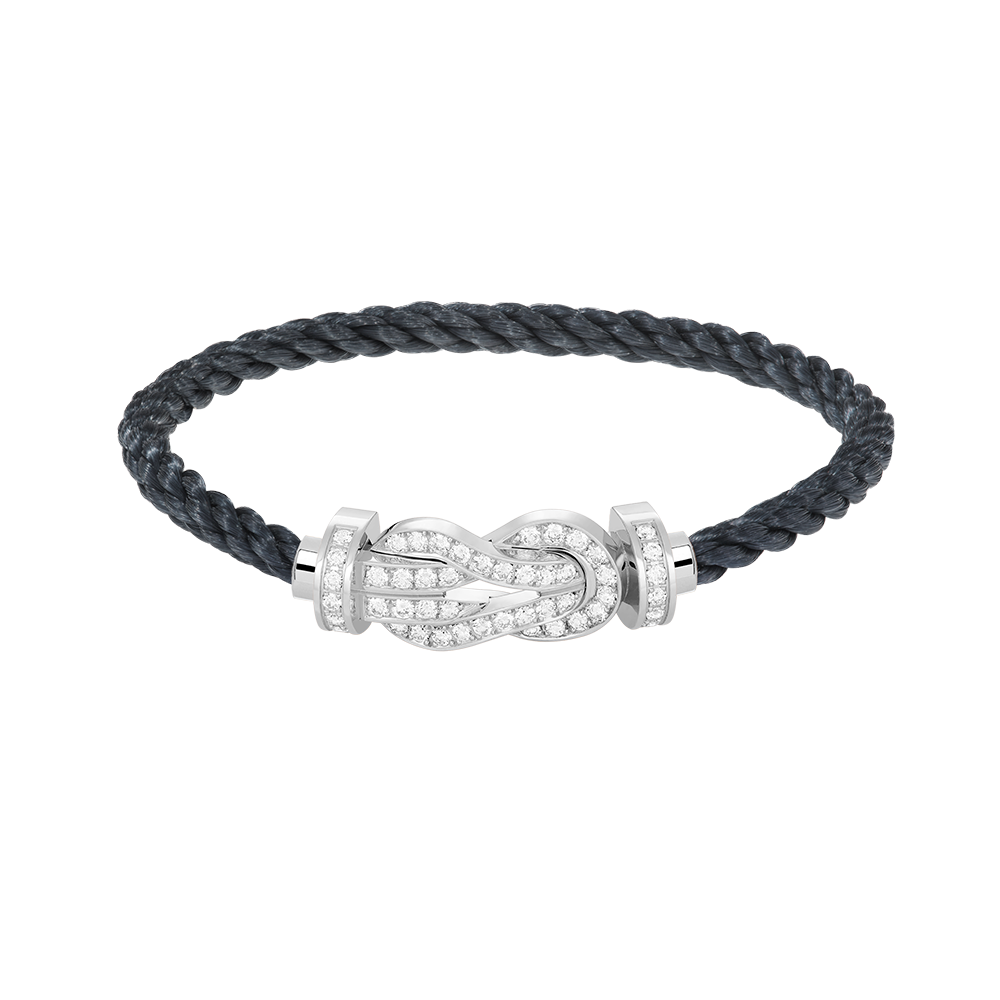 [Royal Jewelry]CHANCE LARGE 8 FIGURE BUCKLE FULL DIAMOND BRACELET SILVER