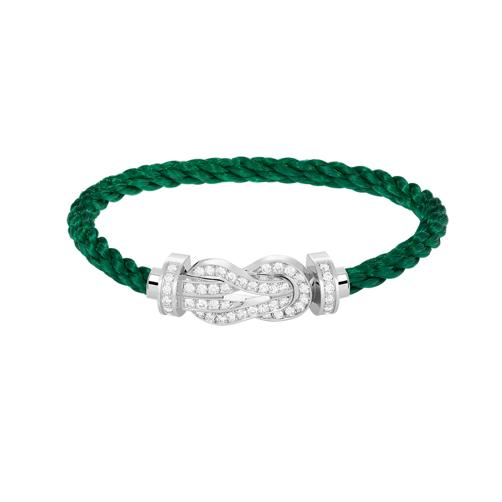 [Royal Jewelry]CHANCE LARGE 8 FIGURE BUCKLE FULL DIAMOND BRACELET SILVER