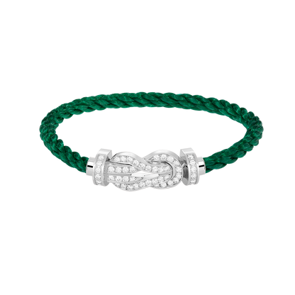 [Royal Jewelry]CHANCE LARGE 8 FIGURE BUCKLE FULL DIAMOND BRACELET SILVER
