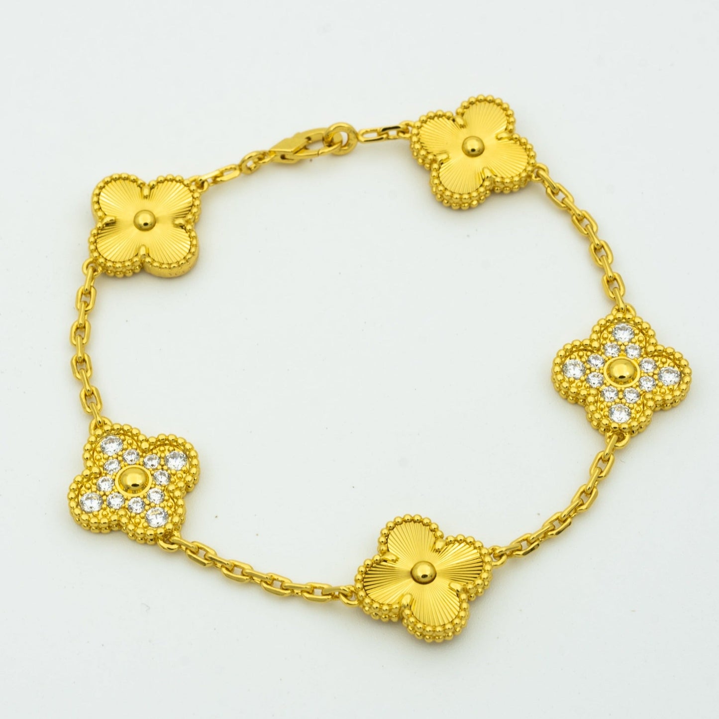 [Royal Jewelry]CLOVER BRACELET 5 MOTIFS GOLD DIAMOND