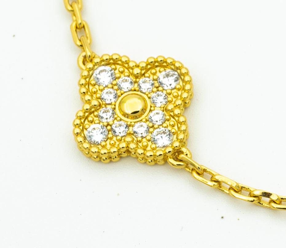 [Royal Jewelry]CLOVER BRACELET 5 MOTIFS GOLD DIAMOND