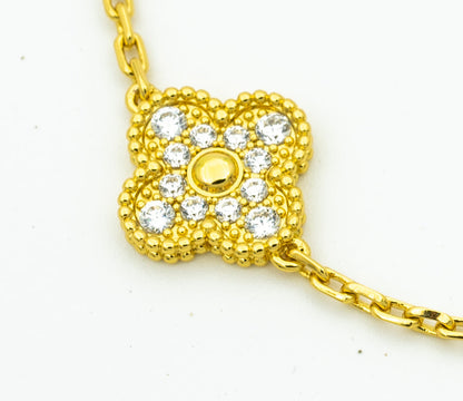 [Royal Jewelry]CLOVER BRACELET 5 MOTIFS GOLD DIAMOND