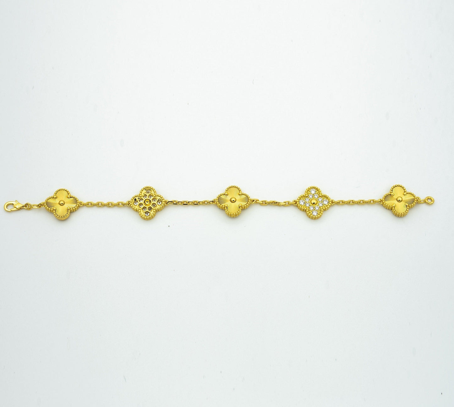 [Royal Jewelry]CLOVER BRACELET 5 MOTIFS GOLD DIAMOND