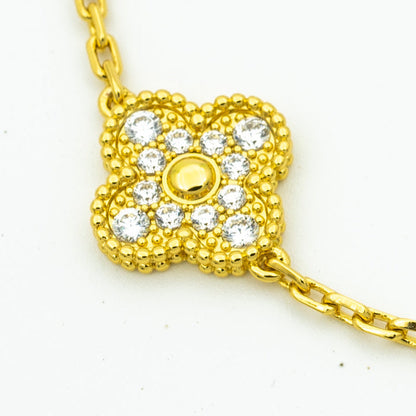 [Royal Jewelry]CLOVER BRACELET 5 MOTIFS GOLD DIAMOND