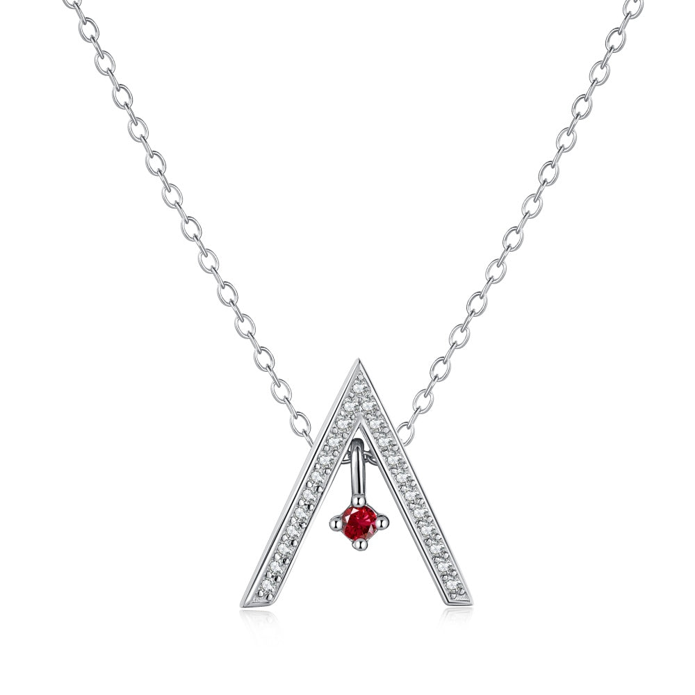 [Royal Jewelry]Sparkling "A" Shape Necklace