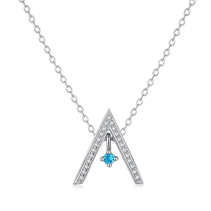 [Royal Jewelry]Sparkling "A" Shape Necklace