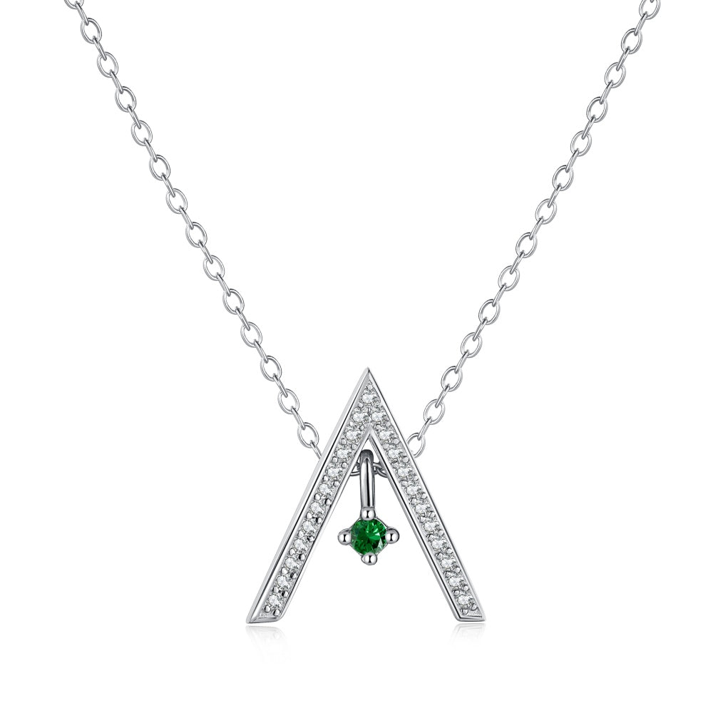 [Royal Jewelry]Sparkling "A" Shape Necklace