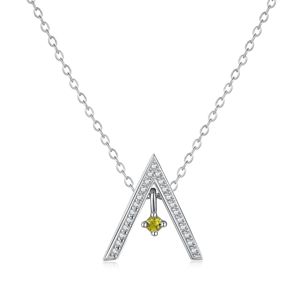 [Royal Jewelry]Sparkling "A" Shape Necklace