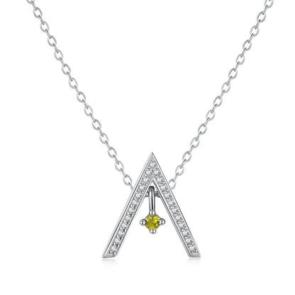 [Royal Jewelry]Sparkling "A" Shape Necklace