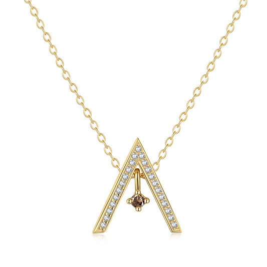 [Royal Jewelry]Sparkling "A" Shape Necklace