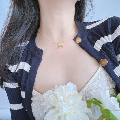 [Royal Jewelry]Sparkling "A" Shape Necklace