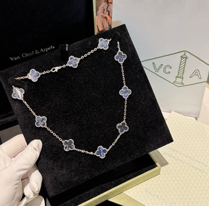 [Royal Jewelry]CLOVER 10 MOTIFS BIDE STONE NECKLACE