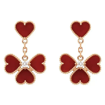 [Royal Jewelry]SWEET CLOVER CARNELIAN EARRINGS