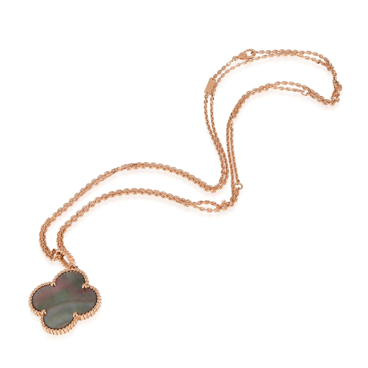 [Royal Jewelry]CLOVER 25MM GOLD DARK MOP BIG CLOVER NECKLACE