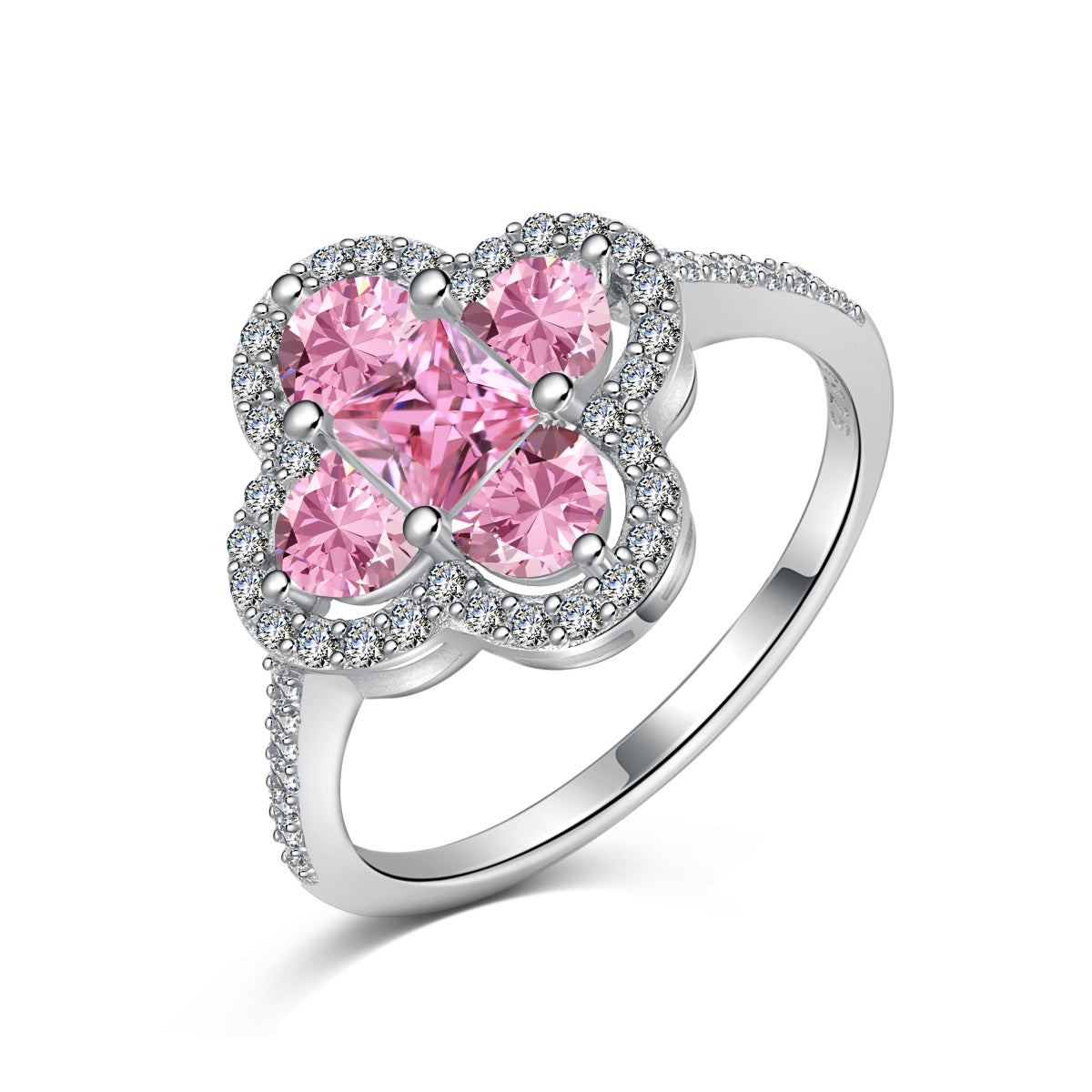 [Royal Jewelry]Luxurious Eternity Flower Shape Banquet Ring