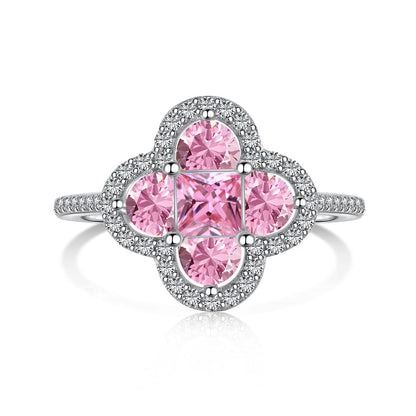 [Royal Jewelry]Luxurious Eternity Flower Shape Banquet Ring